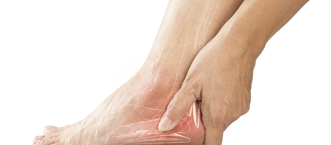 heel muscle pain white background heel injury